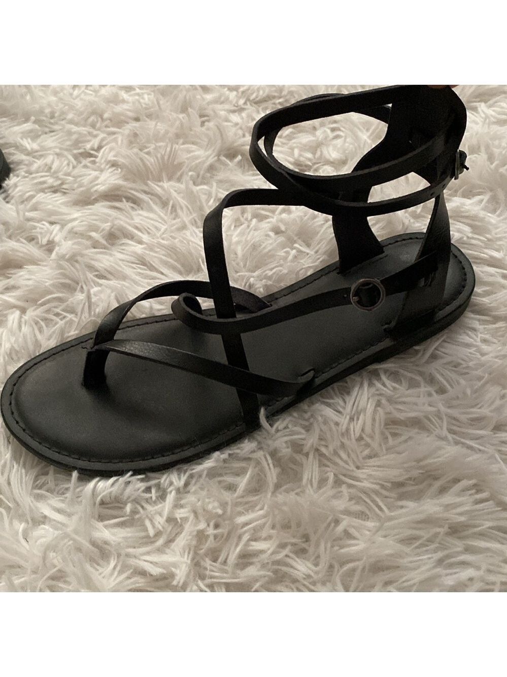 American Eagle black ankle gladiator sandals